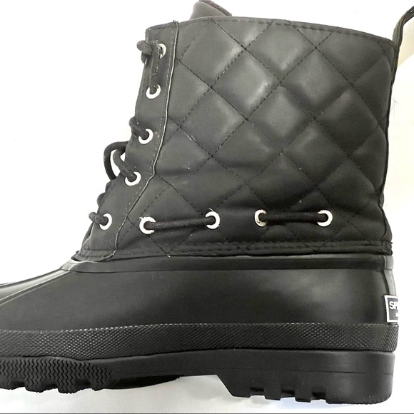 Sperry Quilted Gosling Closed Toe Mid-Calf Waterproof Black Duck Boots - Size 9 - Picture 6 of 14